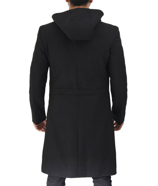 Black Modern Fit Wool Coat
