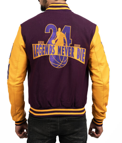 Men’s Kobe Bryant Mamba Los Angeles Lakers Lettermen Jacket3