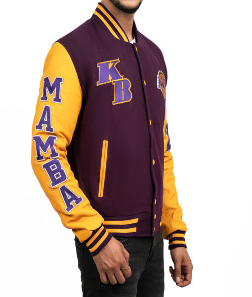 Men’s Kobe Bryant Mamba Los Angeles Lakers Lettermen Jacket6