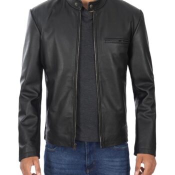 Vintage Mens Black Leather Jacket
