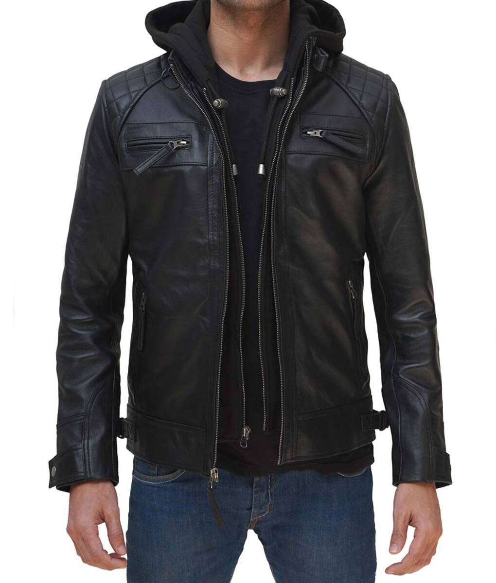 Mens_Black_hooded_leather_jacket