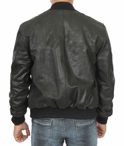 Black Letterman Leather Jacket