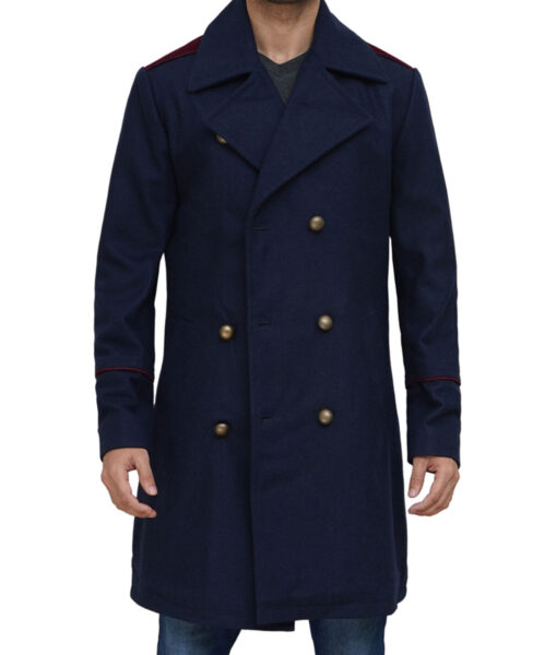 Mens Double Breasted Trench Peacoat