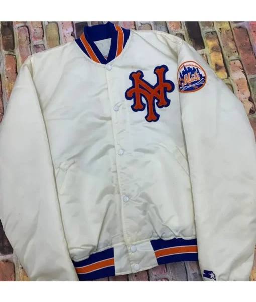 New York Mets Satin Bomber Jacket1