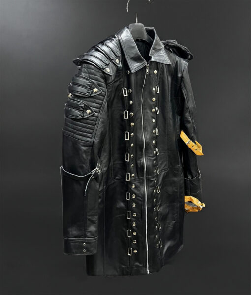 PUBG Playerunknown’s Battlegrounds Black Studded Trench Coat