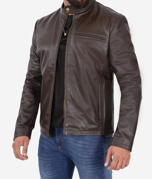 Dark Brown Cowhide Leather Jacket
