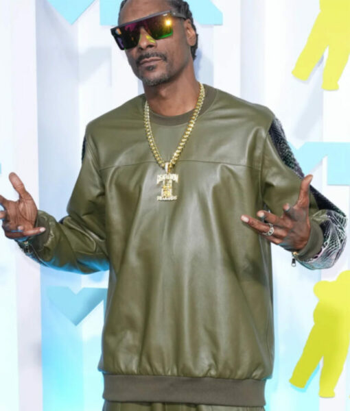 Snoop Dogg the LBC Faux Leather Olive Green Tracksuit