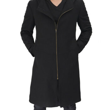 Black Coat With Hood For Mens