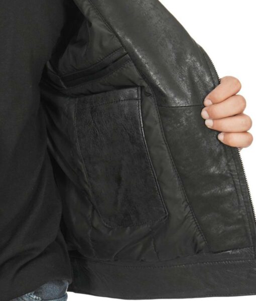 BLACK QUILTED ASYMMETRICAL BIKER LEATHER JACKET FOR MOTORCYCLE MENS