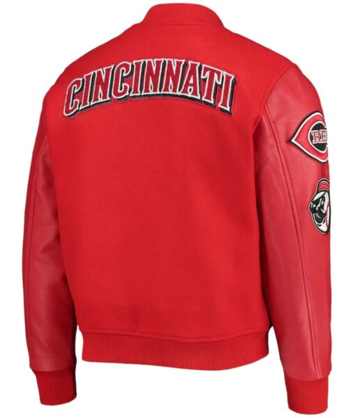 MLB Cincinnati Reds Red Letterman Varsity Leather jacket