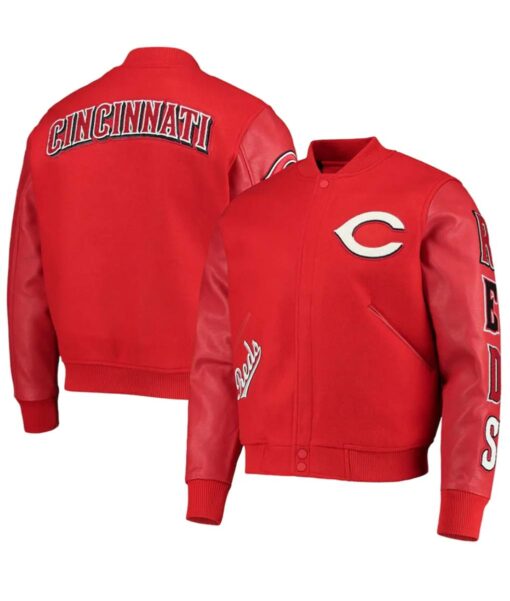MLB Cincinnati Reds Red Letterman Varsity jacket