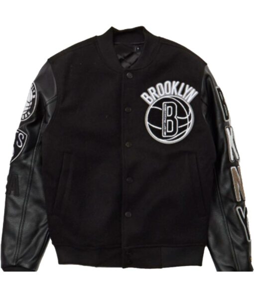 Men's Brooklyn Nets Bomber Black Jacket