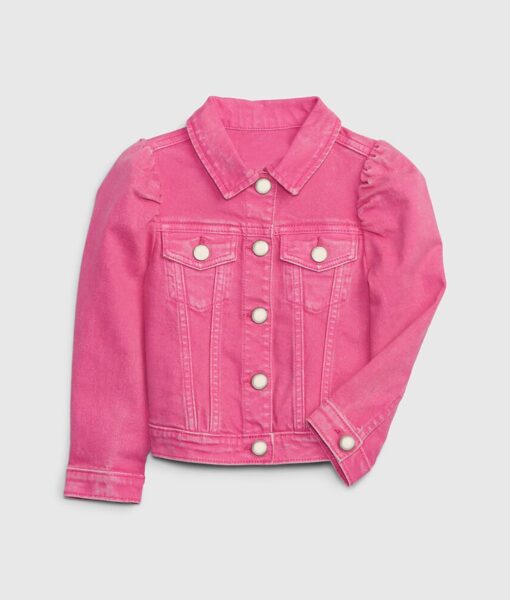 Gap × Barbie Puff Sleeve Pink Denim Jacket