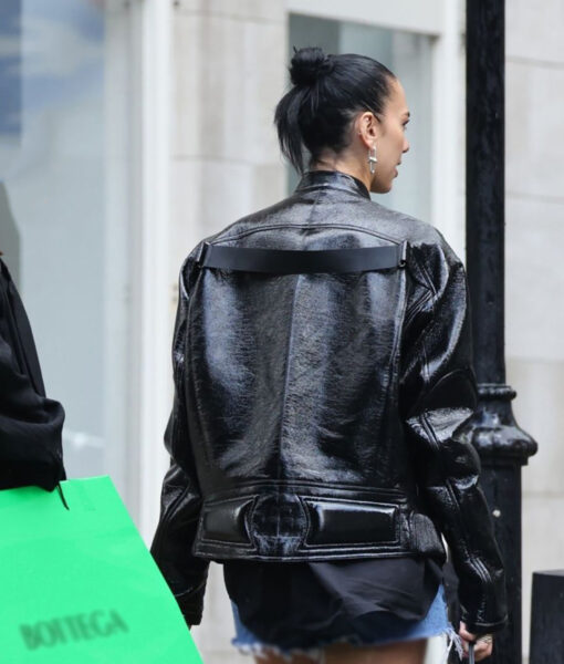 Dua Lipa Out Shopping in London Black Jacket