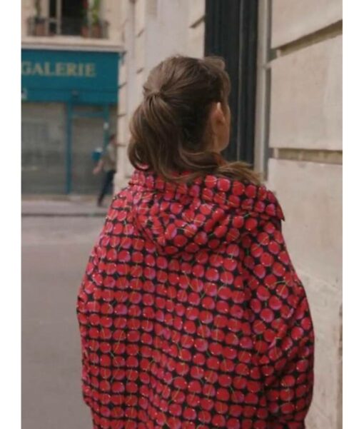Emily In Paris S03 Lily Collins Cherries Hooded Jacket