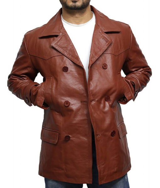 Ben Matthias Haunted Mansion 2023 Brown Leather Coat