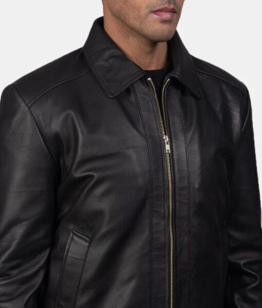 Shirt Collar Style Black Jacket