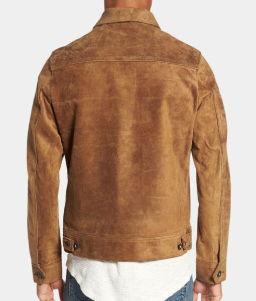It Ends with Us Atlas Corrigan Brown Suede Leather Jacket