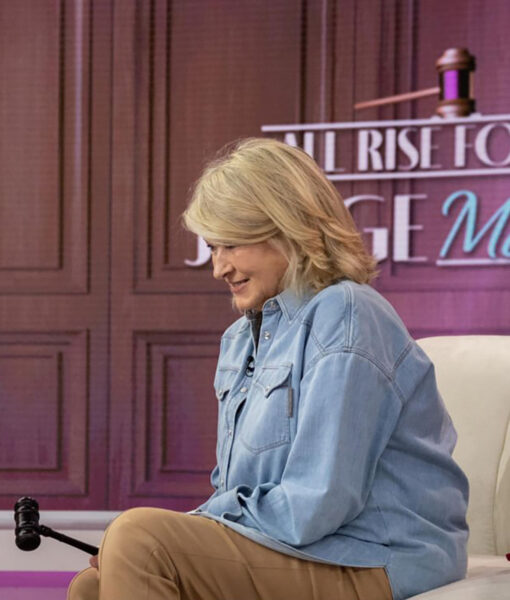 Call Her Out for Being Out of Touch Martha Stewart's Sky-blue Shirt Denim Jacket
