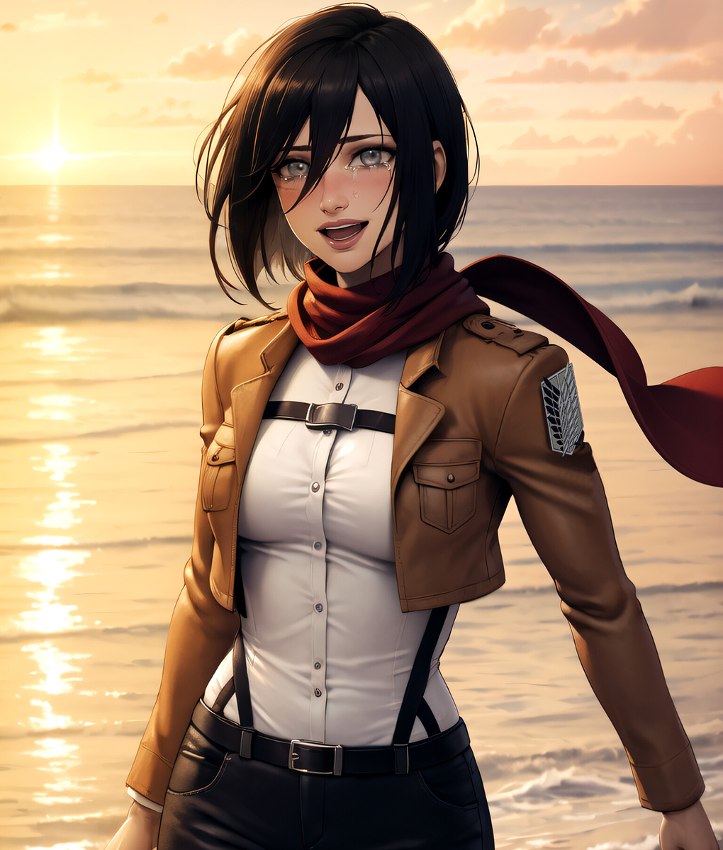 Mikasa Ackerman Brown Leather Jacket4