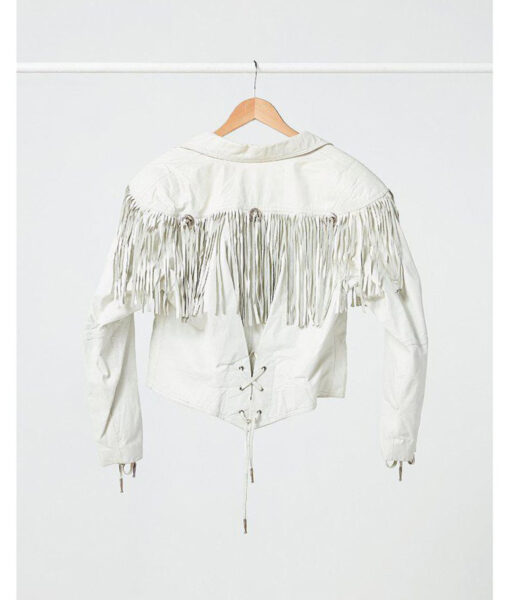 Ordinary Angels (2023) White Fringe Leather Jacket