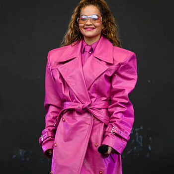 Trafalgar Square Stage London Pride 2023 Rita Ora Pink Leather Overcoat