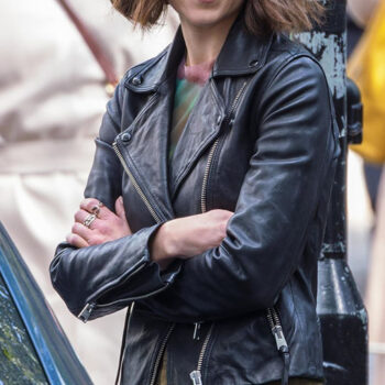TV Series Secret Invasion Emilia Clarke Black Leather Jacket