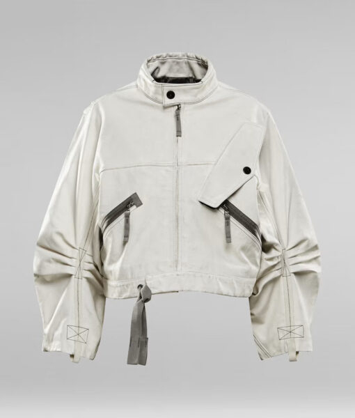Selena Gomez: White Leather Jacket2