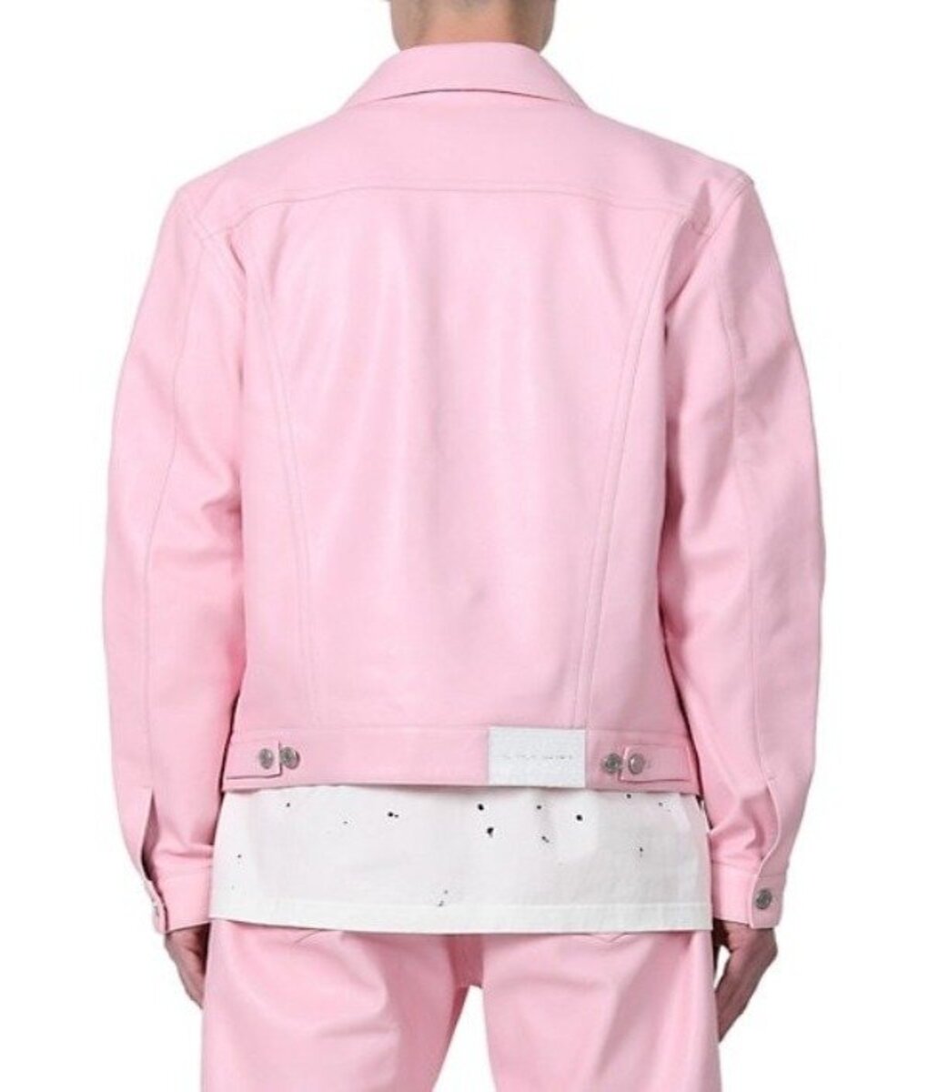 The-View-Ludacris-Pink-Trucker-Leather-Jacket