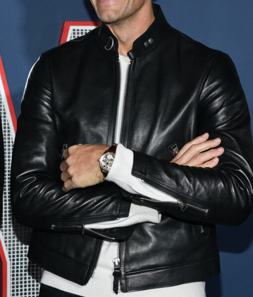 80 for Brady Los Angeles Premiere Screening Tom Brady Black Leather Jacket