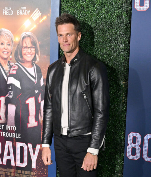 80 for Brady Los Angeles Premiere Screening Tom Brady Leather Jacket