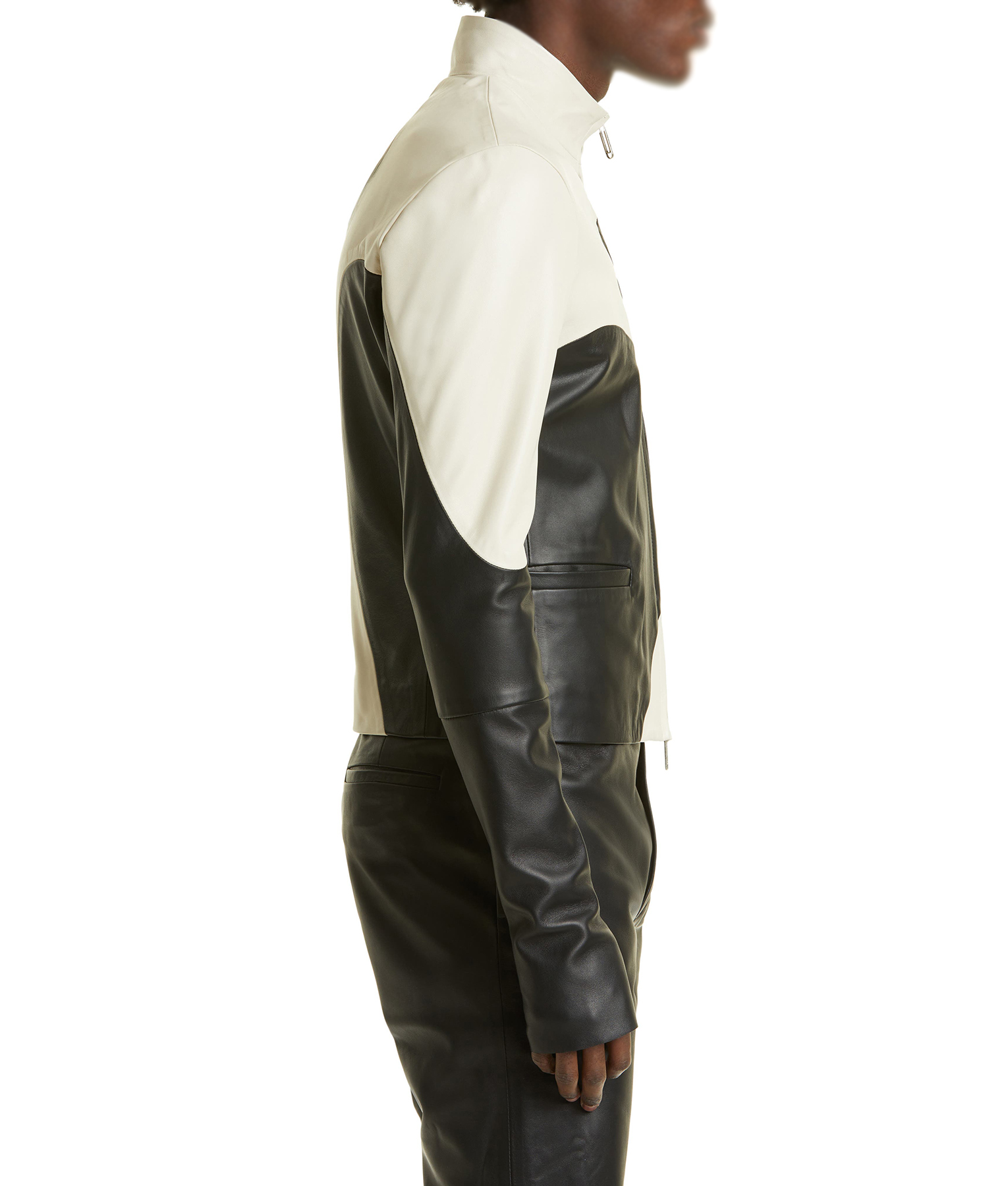Usher Black and white Leather Jacket