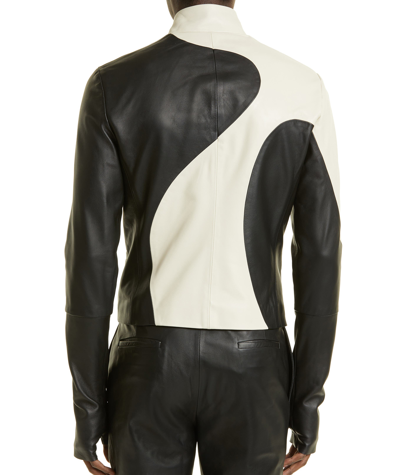 Usher Black and white Leather Jacket3