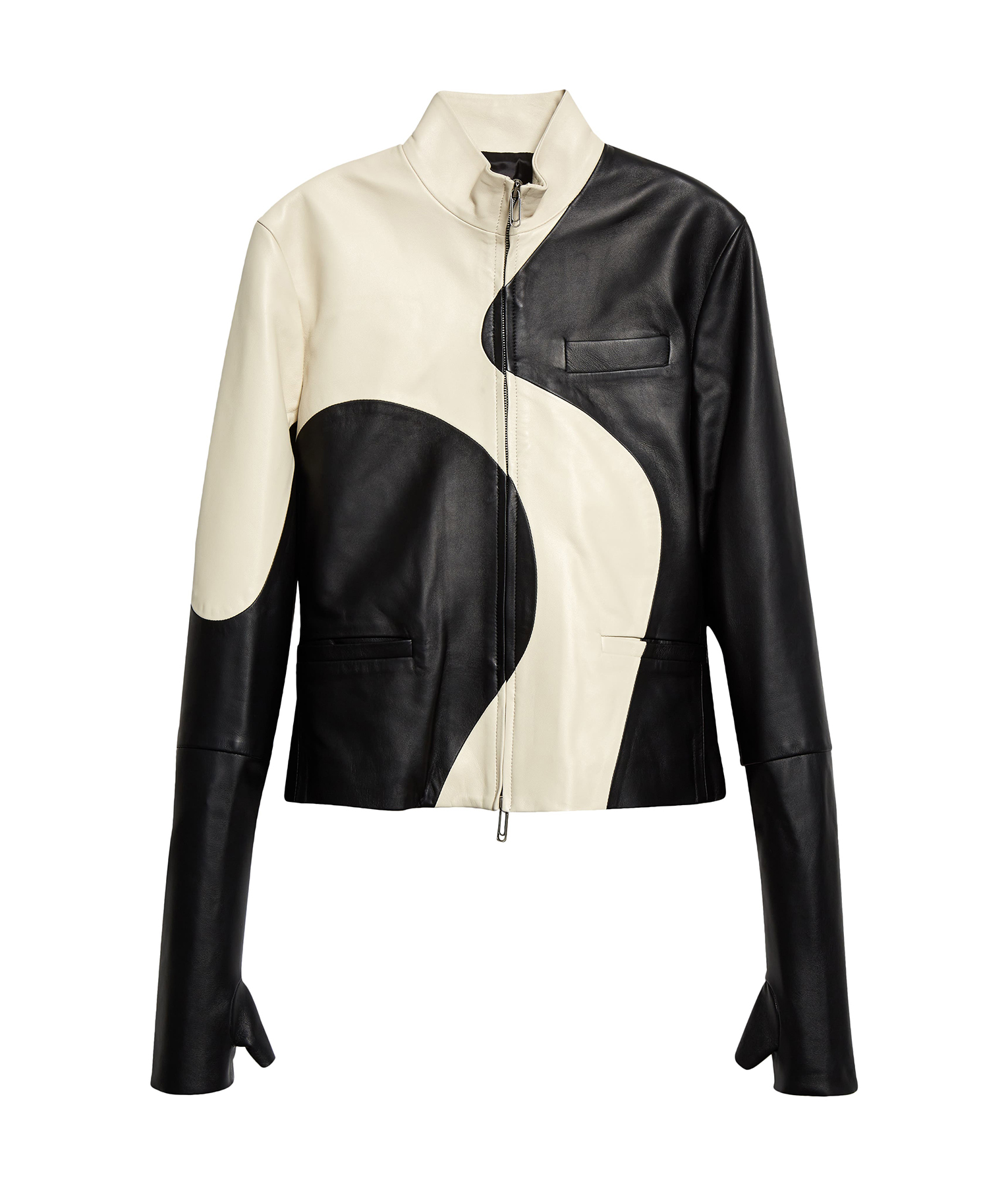 Usher Black and white Leather Jacket5