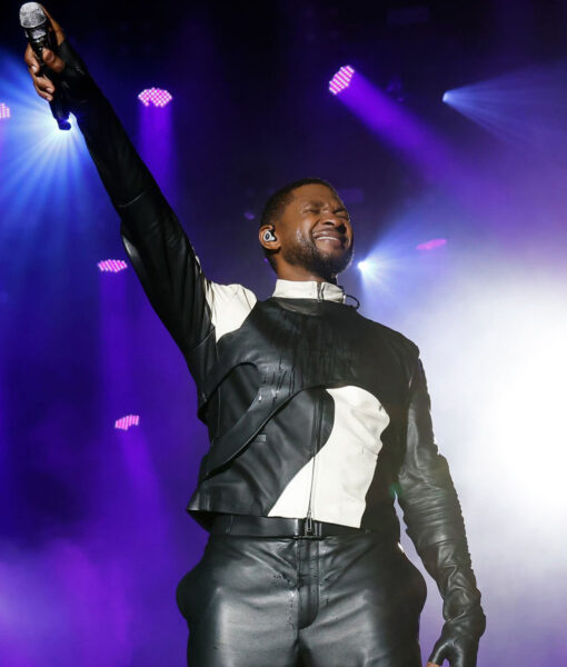 The Roots Picnic Las Vegas Music Show Usher Black and White Leather Jacket