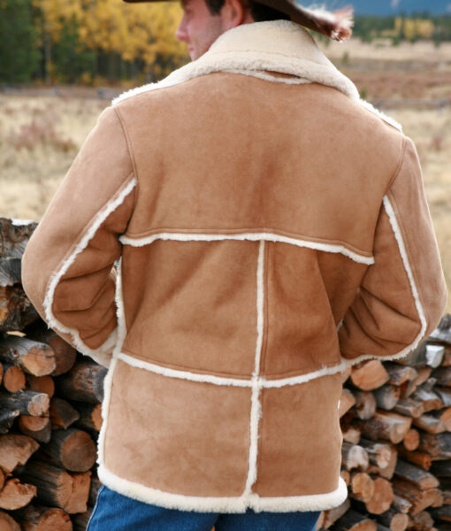 Marlboro Man Sheepskin Suede Leather Shearling Jacket