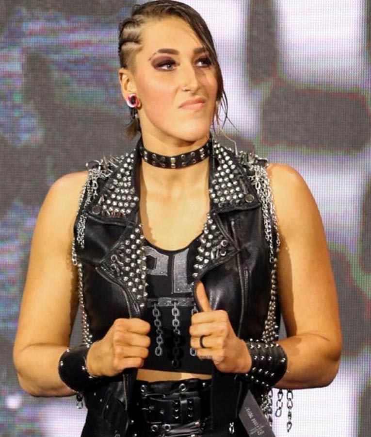 WWE-Rhea-Ripley-Black-Leather-Vest