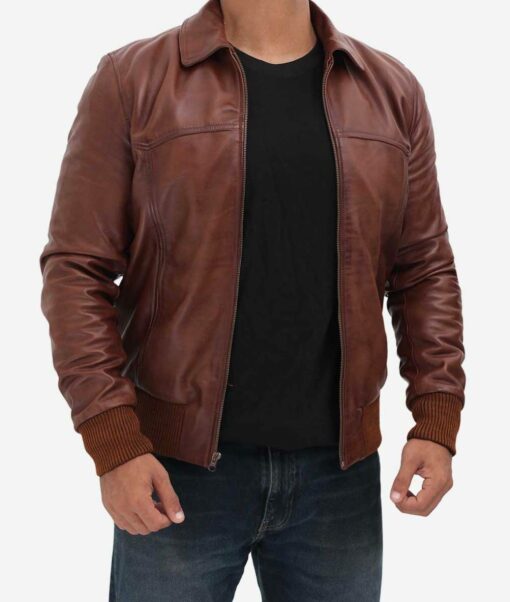 Real Lambskin Leather Bomber Jacket