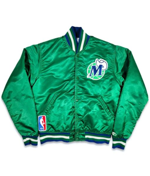 Starter Dallas Mavericks 80s Green Satin Jacket