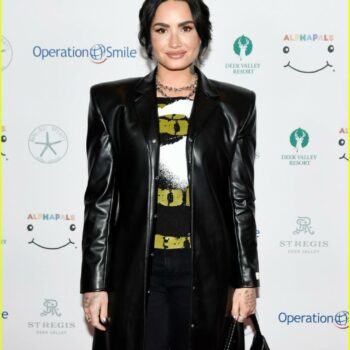 Operation Smile’s 11th Annual Celebrity Ski & Smile Challenge Demi Lovato Leather Coat