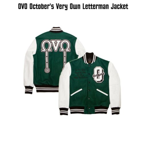 October's Green and White Letterman Jacket