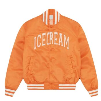 ICECREAM College Orange Bomber Satin Jacket