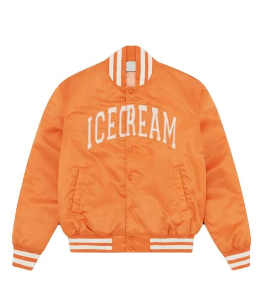 ICECREAM College Orange Bomber Satin Jacket