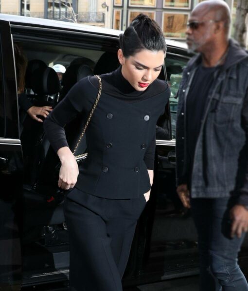 Four Seasons Hotel George V in Paris Kendall Jenner Leather Jacket