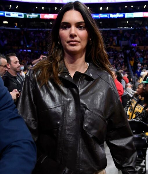 Western Conference Kendall Jenner Black Leather Jacket