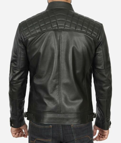 Black Cafe Racer Lambskin Leather Jacket
