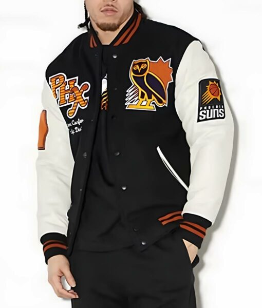 Phoenix Suns OVO Full-Snap Wool/Leather Jacket