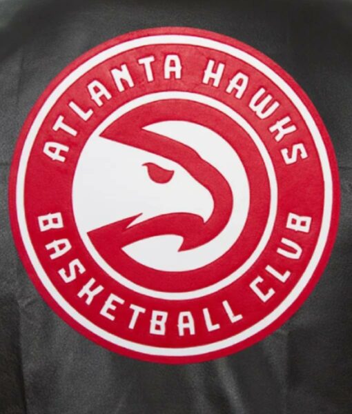 Atlanta Hawks Varsity Bomber Black Leather Jacket