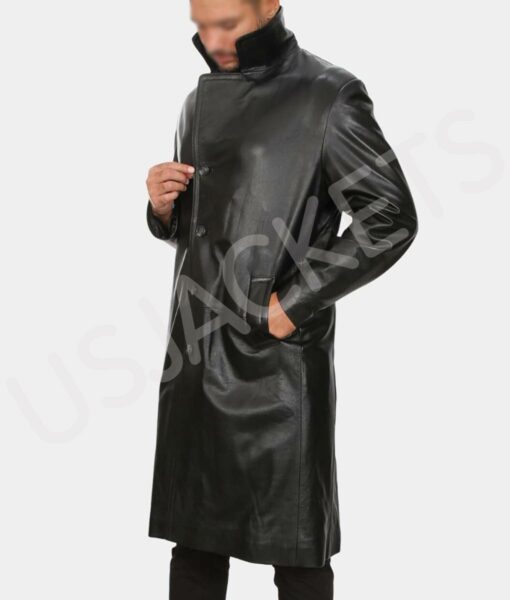 Percy Jackson and the Olympians Adam Copeland Ares Black Leather Coat