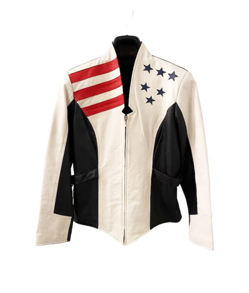 Racing American Flag USA Motorcycle Leather Jacket